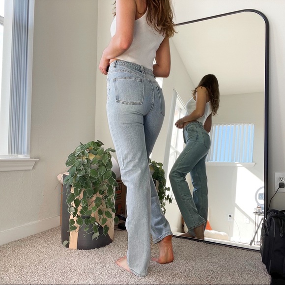Shein High Rise Straight Jeans - Light Wash - Picture 5 of 5